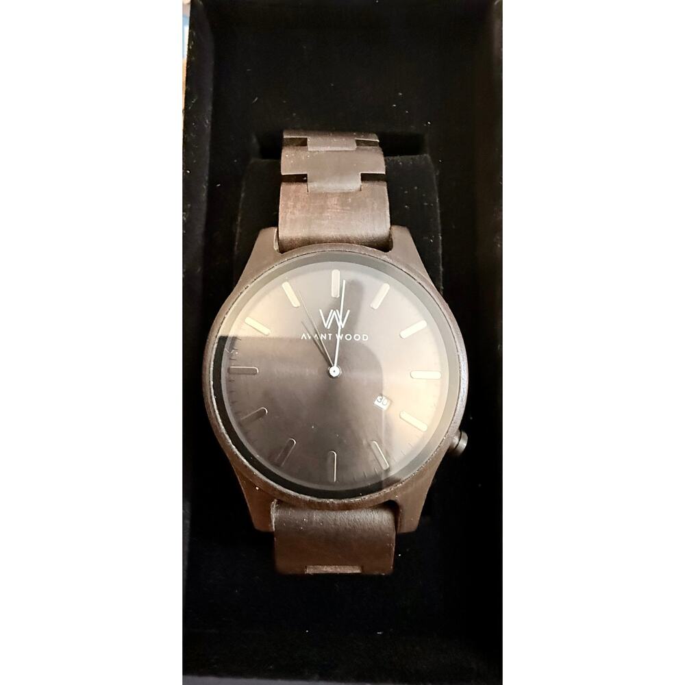 Authentic Avant Wood Urban Classic NIB Charcoal Black Sandalwood Watch WORKING